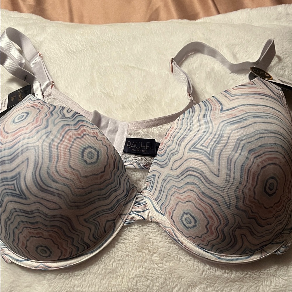 Rachel Women's Geometric Bra - Pink and Gray